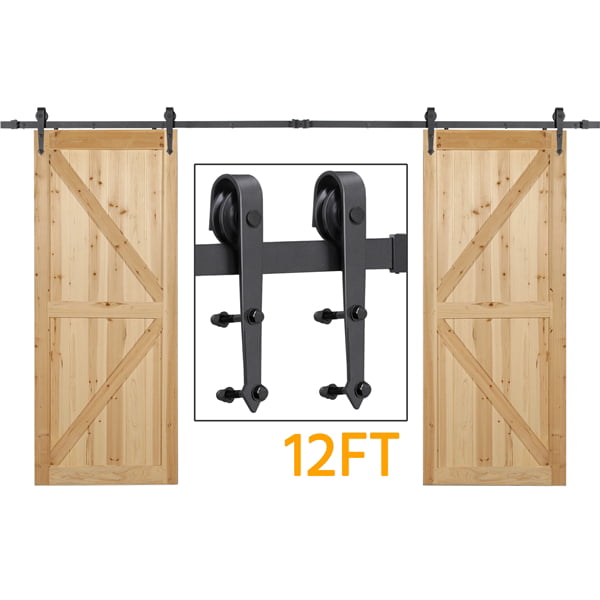 4-12FT Sliding Barn Door Hardware Track Kit for Single/ Double Door Heavy Duty 
